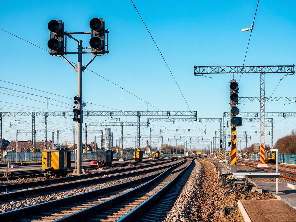 Sinalização ferroviária e obras de renovação de via